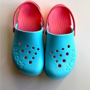 CROCS Blue and Pink Clogs